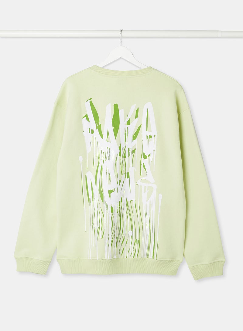 STATE 8 Printed Sweatshirt Light Green  - Image 3