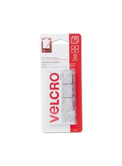 Velcro Thin Squares Fasteners Clear 0.875inch  - Image 1