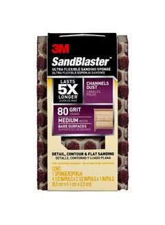 3M 180-Grit SandBlaster Ultra Sand Sponge Beige/Grey 4.5x2.5x1inch  - Image 1