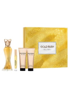 باريس هيلتون Gold Rush EDP 100ml + 6ml Mini + 90ml Body Lotion + 90ml Shower Gel Set  - Image 2