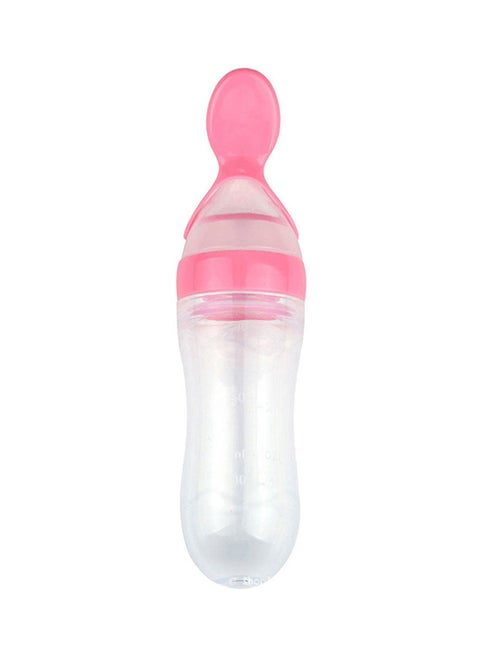 Silicone Natural, Flexible Feeding Bottle And Spoon Comfortable For Baby - 90Ml