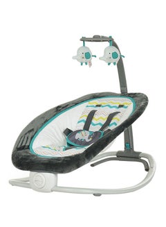 Mastela Lightweight Baby Rocker Adjustable Chair For Newborn To Toddler With Musical Toys-Grey/White  - Image 1