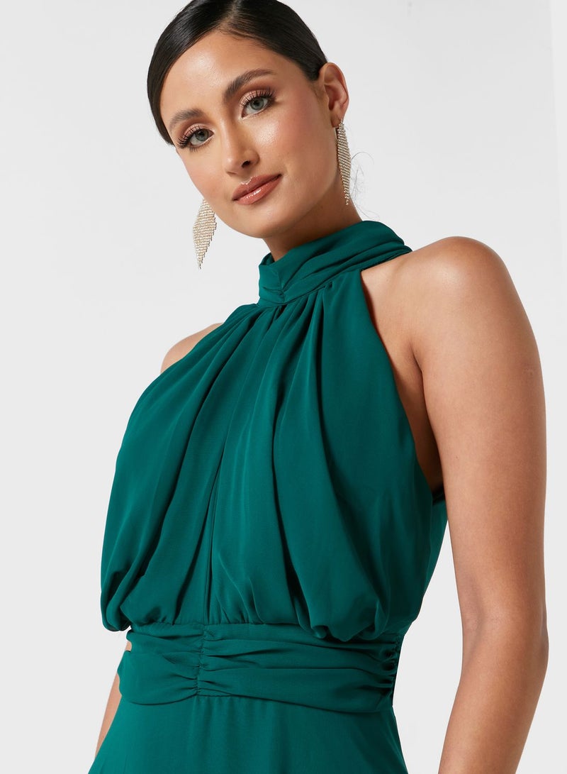 Ella Limited Edition Halter Neck Chiffon Dress Green  - Image 3