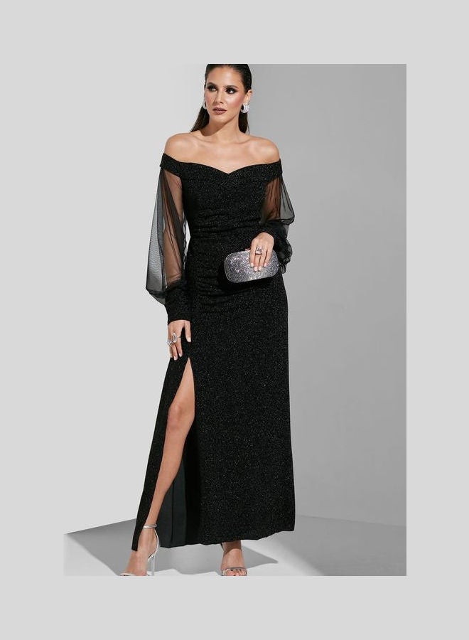 Ella Limited Edition Off Shoulder Detail Gown Black  - Image 1
