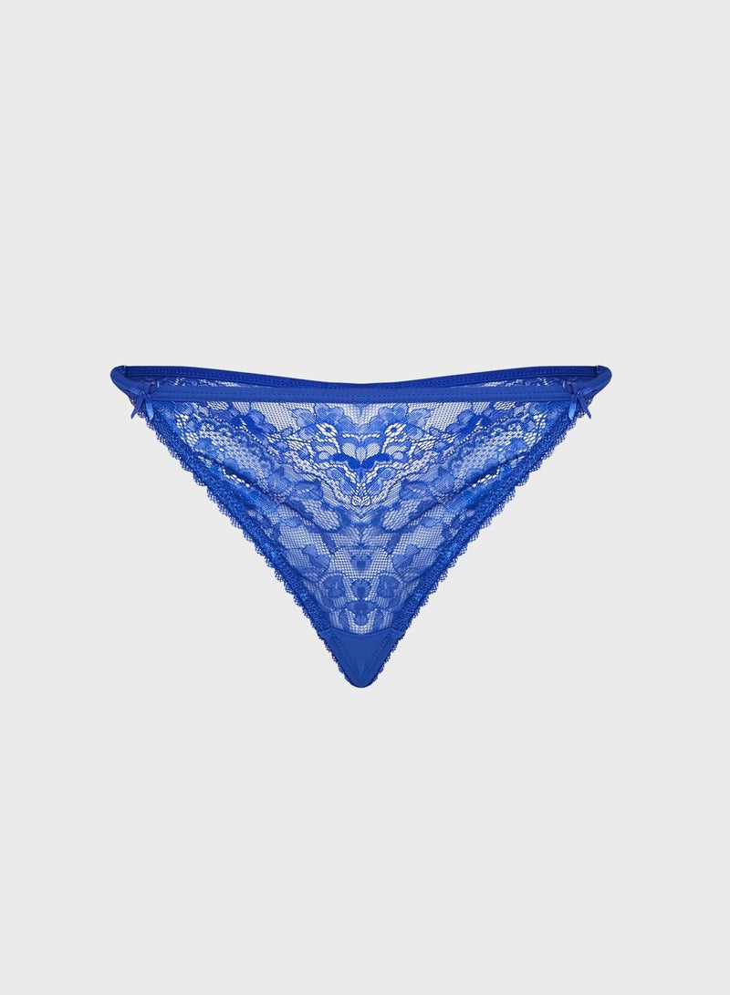 La Senza - High Leg Thongs Royal Blue - Image 1