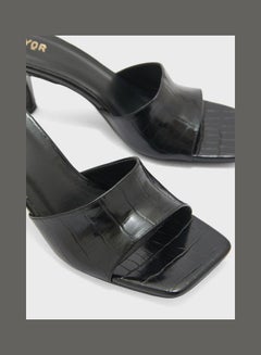 FYOR One Strap Low Heel Sandals Black  - Image 4