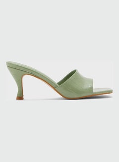 FYOR One Strap Low Heel Sandals Green  - Image 1