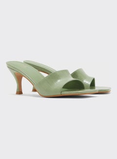 FYOR One Strap Low Heel Sandals Green  - Image 3