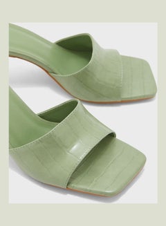 FYOR One Strap Low Heel Sandals Green  - Image 4
