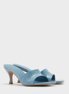 FYOR One Strap Low Heel Sandals Blue  - Image 3