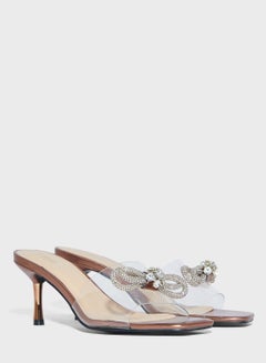 FYOR One Strap Low Heel Sandals Bronze  - Image 3