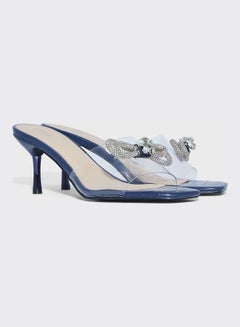 FYOR One Strap Low Heel Sandals Navy  - Image 3
