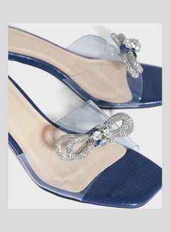 FYOR One Strap Low Heel Sandals Navy  - Image 4