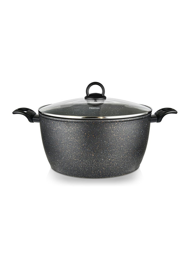 9.5 Liter Stockpot Magna Series Aluminum TouchStone Coating With Induction Bottom And Glass Lid For All Types Of Stoves Black 30x15cm - v1648738495/N48647369A_5