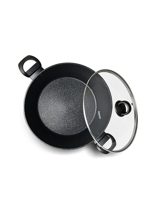 9.5 Liter Stockpot Magna Series Aluminum TouchStone Coating With Induction Bottom And Glass Lid For All Types Of Stoves Black 30x15cm - v1648738495/N48647369A_7