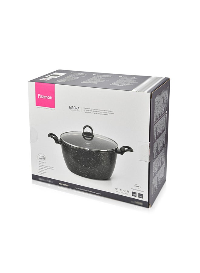 9.5 Liter Stockpot Magna Series Aluminum TouchStone Coating With Induction Bottom And Glass Lid For All Types Of Stoves Black 30x15cm - v1648738496/N48647369A_8