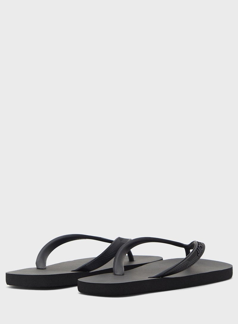 JACK & JONES T Bar Flip Flops Black - Image 3