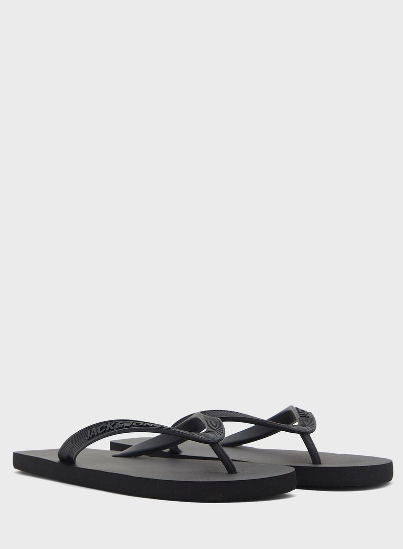JACK & JONES T Bar Flip Flops Black - Image 4