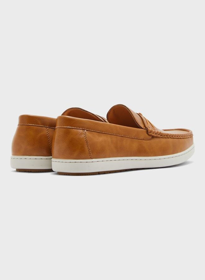 Robert Wood By Namshi Faux Leather Casual Loafers Black  - Image 2