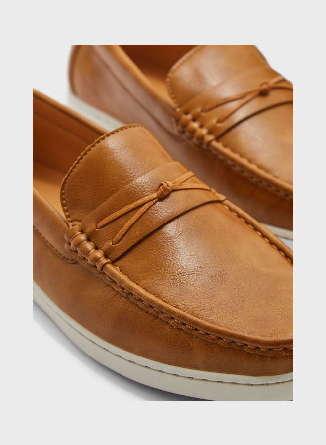 Robert Wood By Namshi Faux Leather Casual Loafers Black  - Image 4