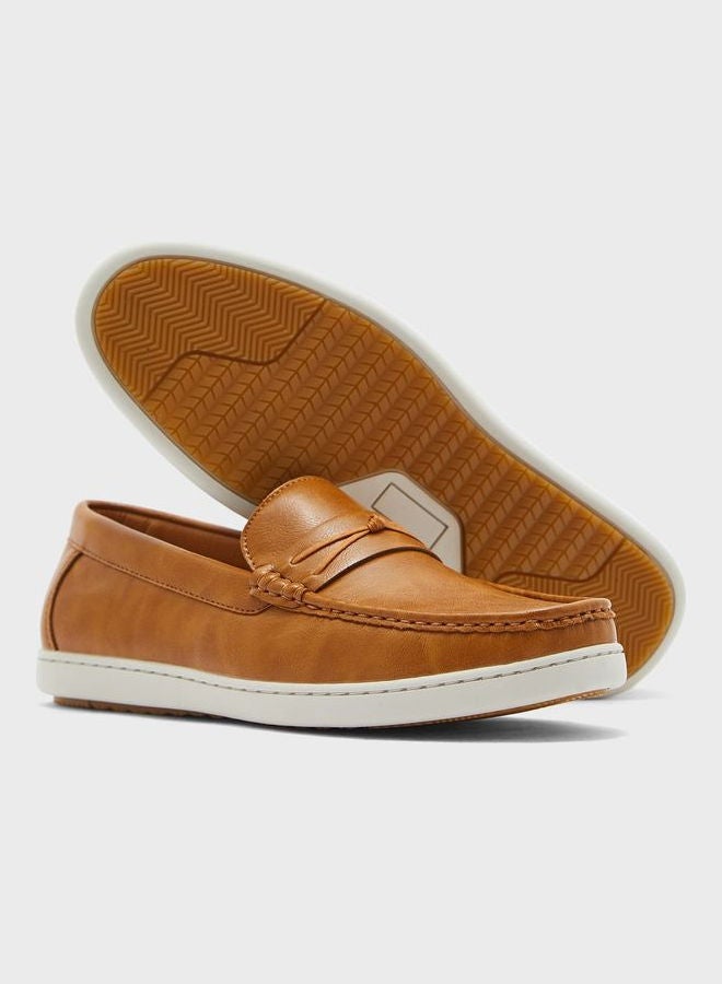 Robert Wood By Namshi Faux Leather Casual Loafers Black  - Image 3