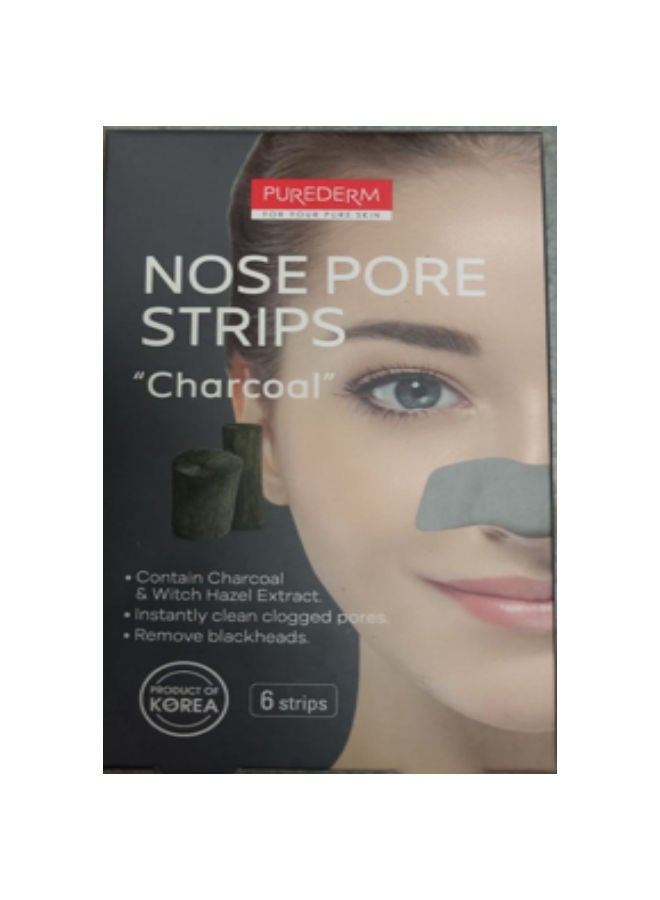 Purederm Charcoal Nose Pore Strips, Count 6 30grams - Image 1
