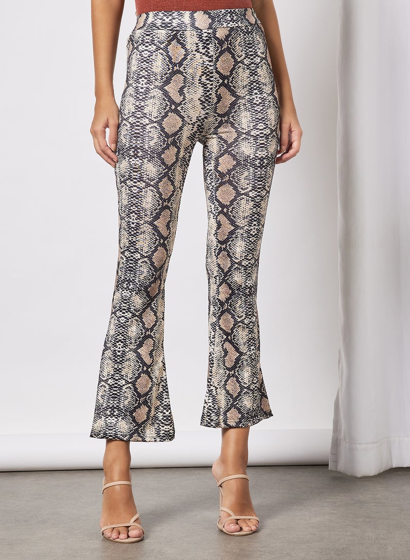 Aila All Over Print Bell-Bottomed Long Pants Multicolour  - Image 1