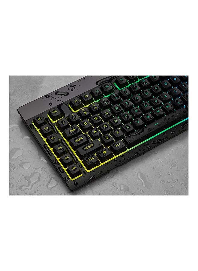 CORSAIR - Corsair K55 RGB PRO Wired Membrane Gaming Keyboard (Dynamic Per-Key RGB Backlighting, 6 Macro Keys w/Elgato Software Integration, IP42 Dust and Spill-Resistant, Detachable Palm Rest) QWERTY, Black - Image 1