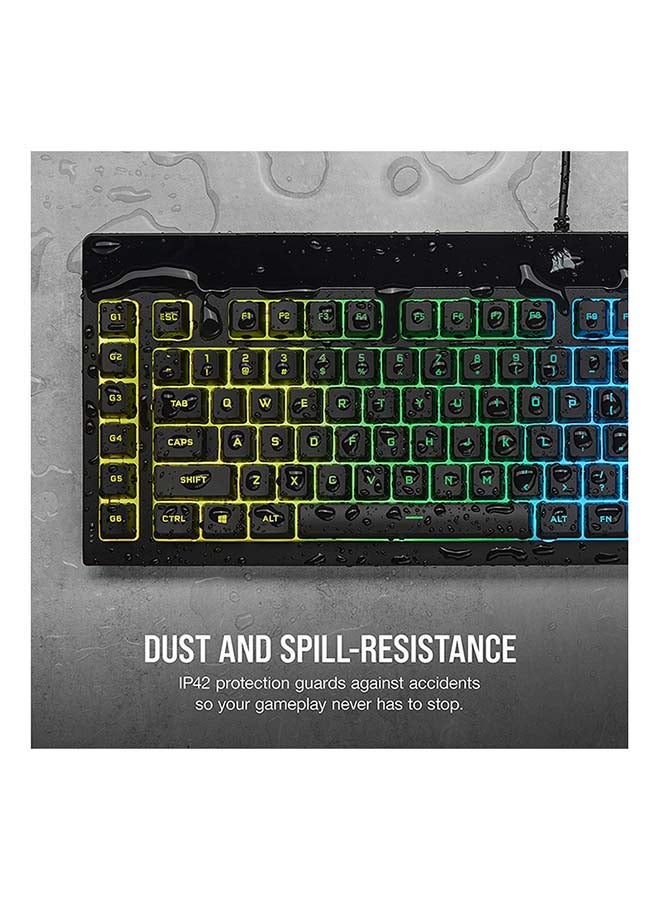 CORSAIR - Corsair K55 RGB PRO Wired Membrane Gaming Keyboard (Dynamic Per-Key RGB Backlighting, 6 Macro Keys w/Elgato Software Integration, IP42 Dust and Spill-Resistant, Detachable Palm Rest) QWERTY, Black - Image 1