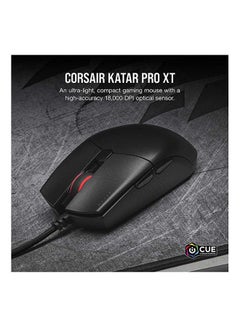 كورسير ماوس ألعاب USB بصري خفيف للغاية من Corsair Katar Pro مع إضاءة خلفية RGB LED، 12400 نقطة في البوصة (أسود)  - Image 2