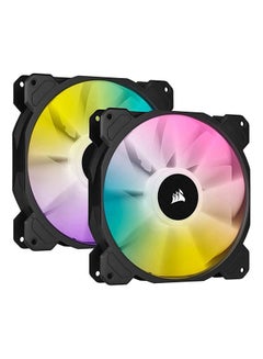 140mm RGB LED Fan With AirGuide, Dual Pack With Lighting Node Black