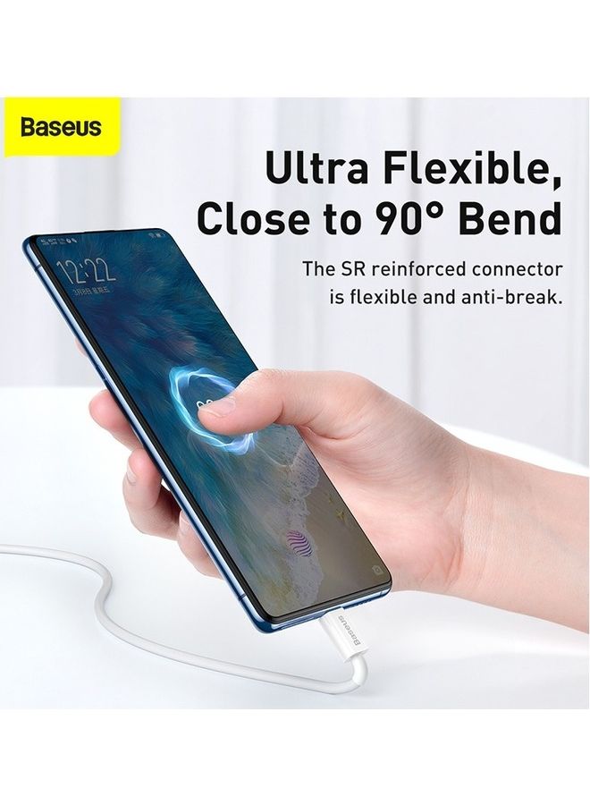 بيسوس كابل مايكرو USB للشحن السريع من منفذ USB إلى مايكرو USB 2.0 بقدرة 100 وات للأجهزة بنظام تشغيل أندرويد متوافق مع هاتف جالاكسي S7 وS6 ونوت، وإل جي، ونيكسوس، ونوكيا، وبلايستيشن 4 بطول 1 متر أبيض - Image 3