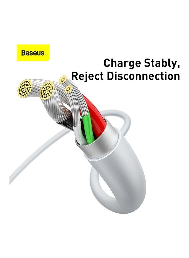 بيسوس كابل مايكرو USB للشحن السريع من منفذ USB إلى مايكرو USB 2.0 بقدرة 100 وات للأجهزة بنظام تشغيل أندرويد متوافق مع هاتف جالاكسي S7 وS6 ونوت، وإل جي، ونيكسوس، ونوكيا، وبلايستيشن 4 بطول 1 متر أبيض - Image 4