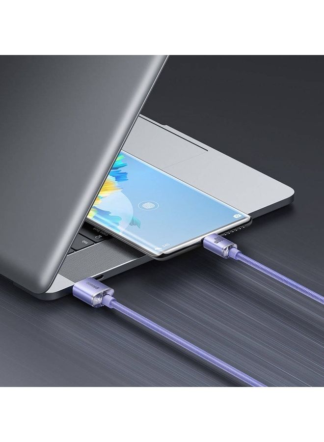 Baseus 100W USB-A to USB-C Cable Fast Charge, Aluminum Alloy Casing Nylon Braided Type-C Cable for Pad Air/iPad Pro, Samsung Galaxy S21/S10/S9/Plus, Huawei, Xiaomi and Many More (1.2M) Purple  - Image 5