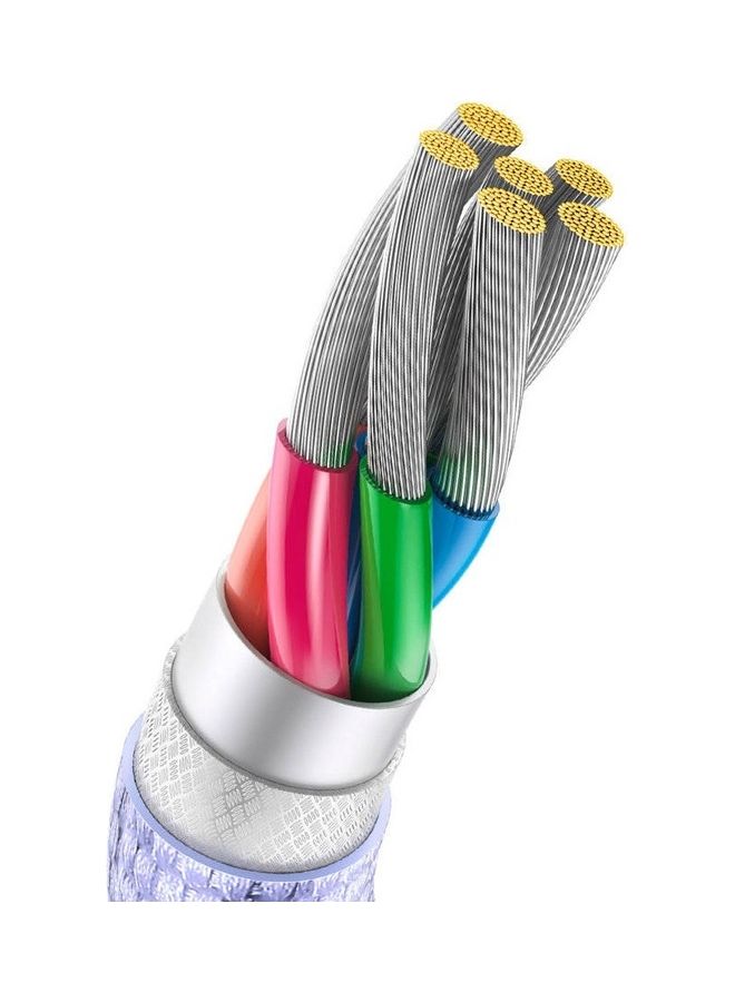 Baseus 100W USB-A to USB-C Cable Fast Charge, Aluminum Alloy Casing Nylon Braided Type-C Cable for Pad Air/iPad Pro, Samsung Galaxy S21/S10/S9/Plus, Huawei, Xiaomi and Many More (1.2M) Purple  - Image 2