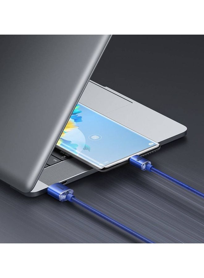 Baseus 100W USB-A to USB-C Cable Fast Charge, Aluminum Alloy Casing Nylon Braided Type-C Cable for Pad Air/iPad Pro, Samsung Galaxy S21/S10/S9/Plus, Huawei, Xiaomi and Many More (1.2M) Blue  - Image 5