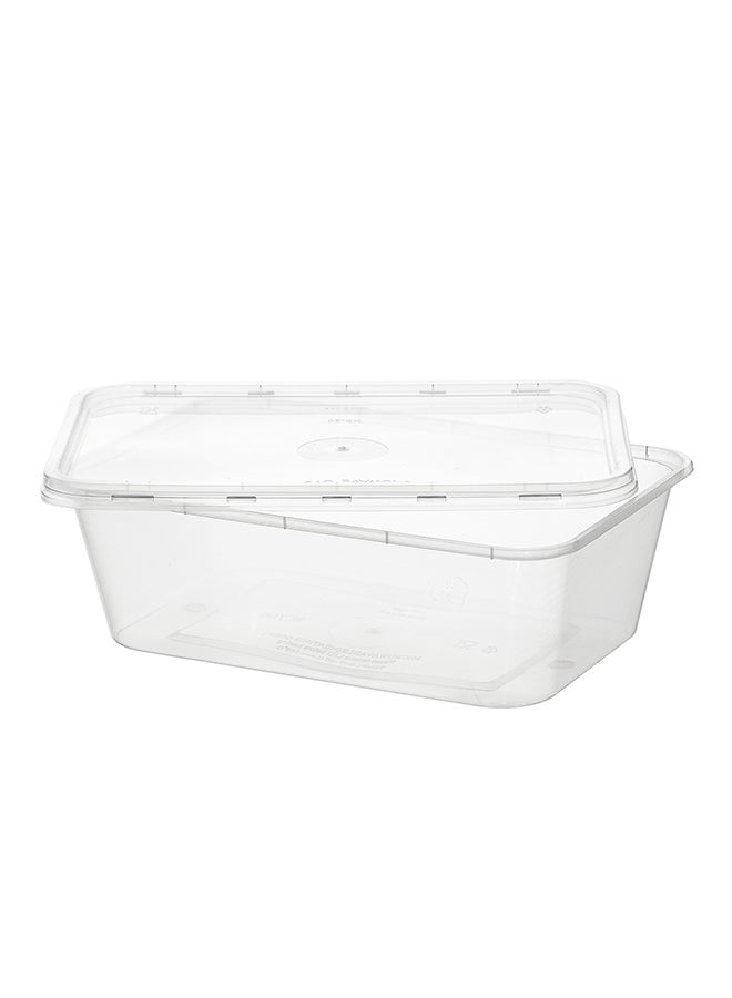 Hotpack - 5-Piece Microwaveable Rectangle Food Containers With Lid Clear 750ml - Image 1