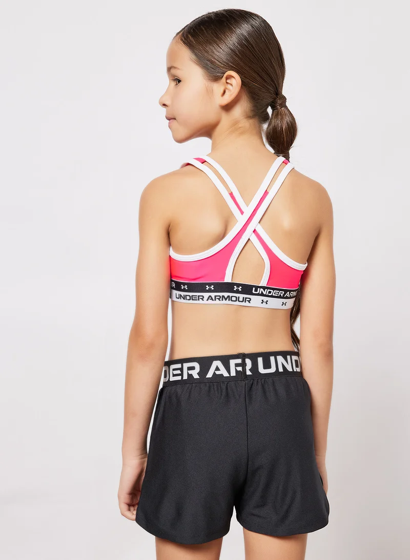 UNDER ARMOUR Kids Crossback Sports Bra Pink