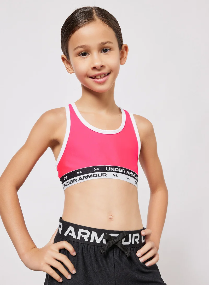 UNDER ARMOUR Kids Crossback Sports Bra Pink