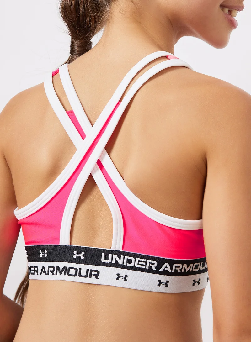 UNDER ARMOUR Kids Crossback Sports Bra Pink