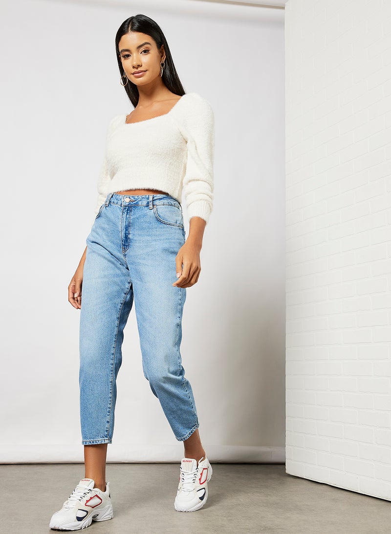 NOISY MAY - High Waist Mom Jeans Light Blue - Image 1
