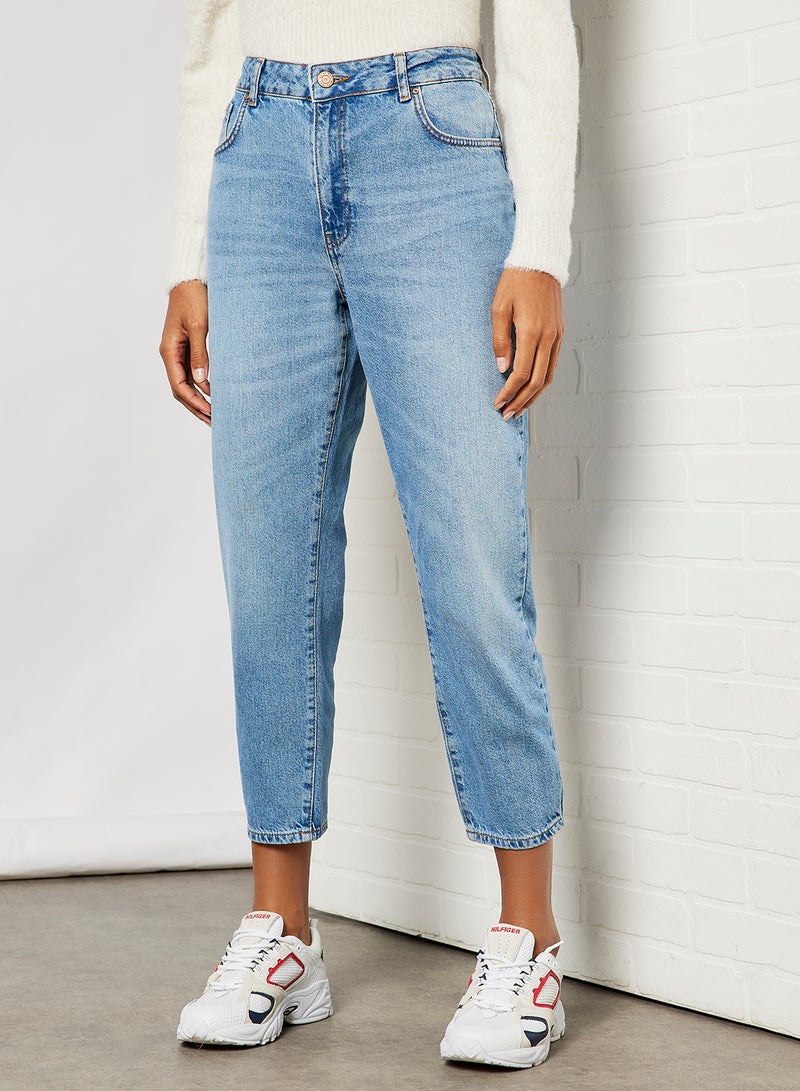 NOISY MAY - High Waist Mom Jeans Light Blue - Image 1