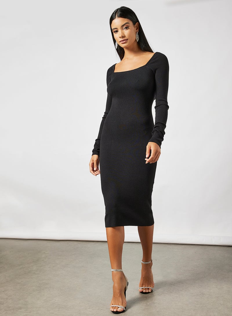 Long Sleeve Midi Dress Black - v1648820571/N49732170V_1