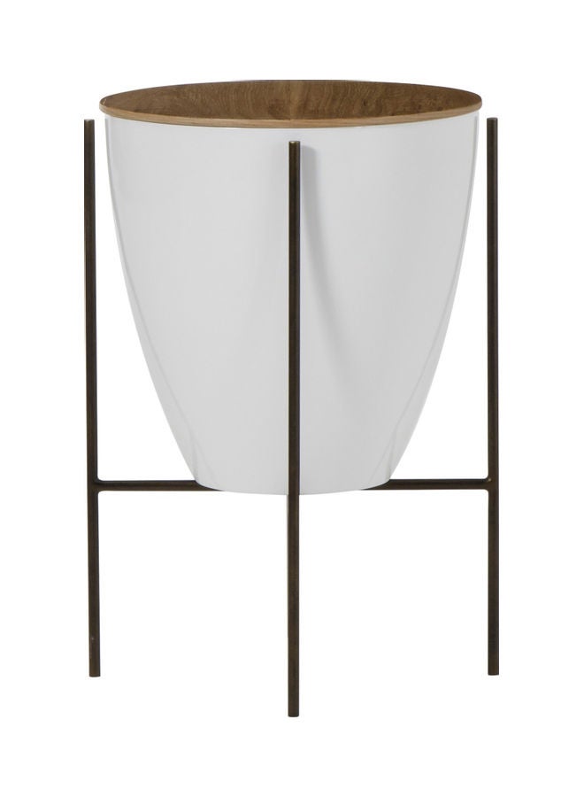 ebb & flow - Side Table Luxurious - Used Next To Sofa As Coffee Corner Side Table - Brown/White 45x61x45cm - Image 1