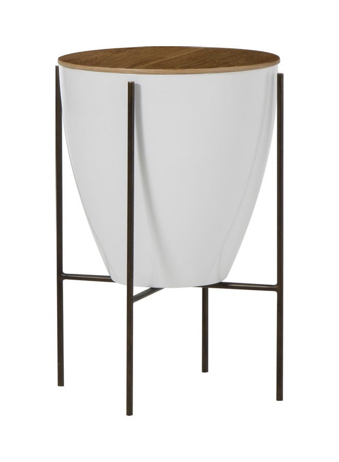 ebb & flow - Side Table Luxurious - Used Next To Sofa As Coffee Corner Side Table - Brown/White 45x61x45cm - Image 1