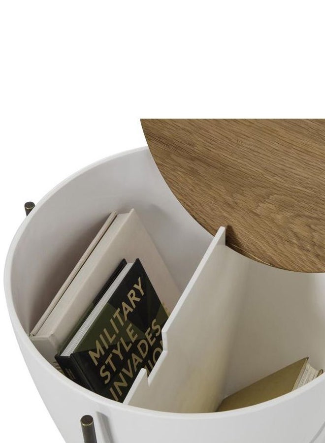 ebb & flow - Side Table Luxurious - Used Next To Sofa As Coffee Corner Side Table - Brown/White 45x61x45cm - Image 1
