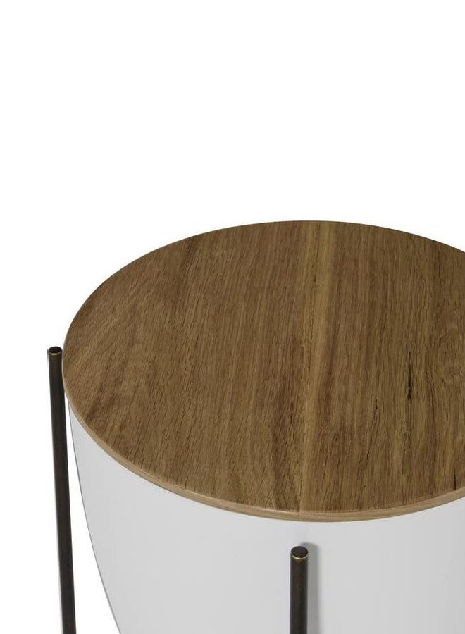 ebb & flow - Side Table Luxurious - Used Next To Sofa As Coffee Corner Side Table - Brown/White 45x61x45cm - Image 1