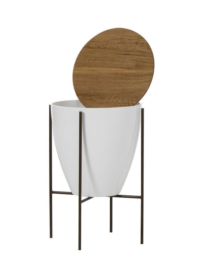 ebb & flow - Side Table Luxurious - Used Next To Sofa As Coffee Corner Side Table - Brown/White 45x61x45cm - Image 1