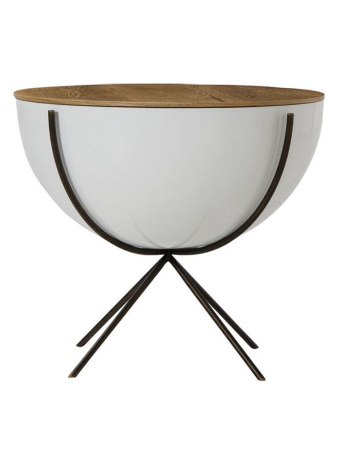 ebb & flow - Side Table Luxurious - Used Next To Sofa As Coffee Corner Side Table - White/Brown 62x51x62cm - Image 1