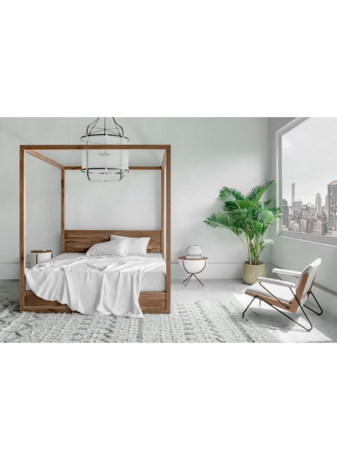 ebb & flow - Side Table Luxurious - Used Next To Sofa As Coffee Corner Side Table - White/Brown 62x51x62cm - Image 1